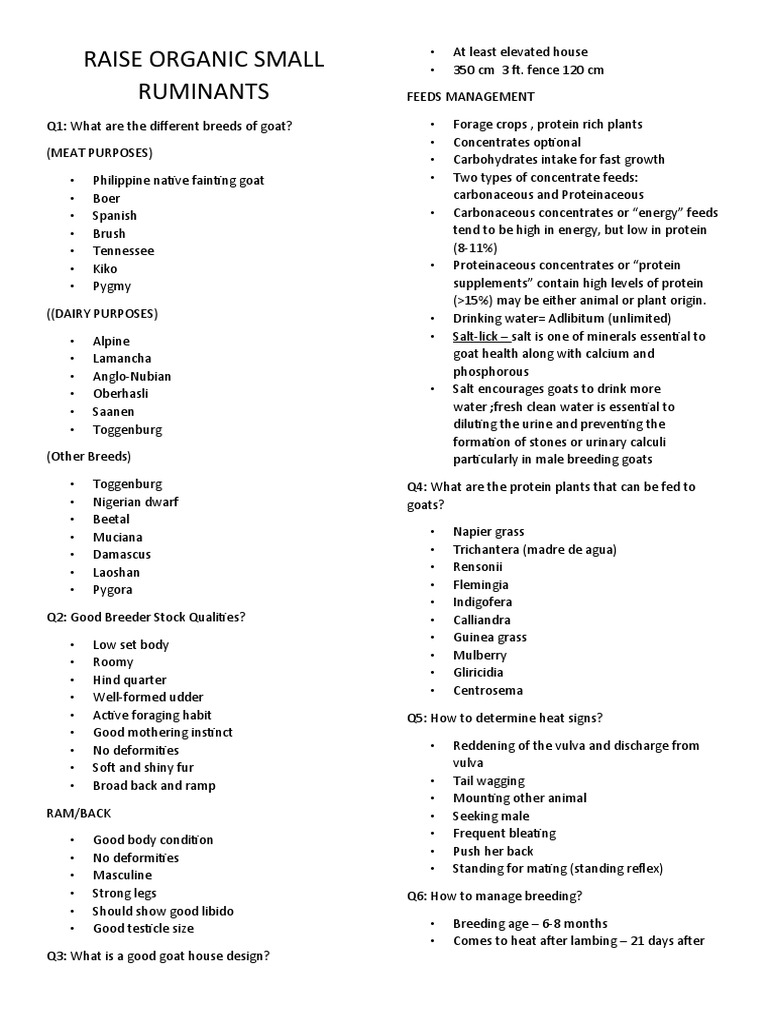 Goat Breeds and Management Guide | PDF