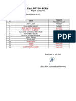 EVALUATION FORM OF ENGLISH EXPRESSION - A Nautika 67 (03-07 July 2023)