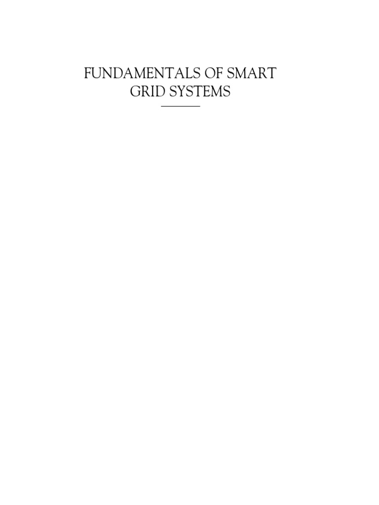 Front Matter 2023 Fundamentals of Smart Grid Systems PDF