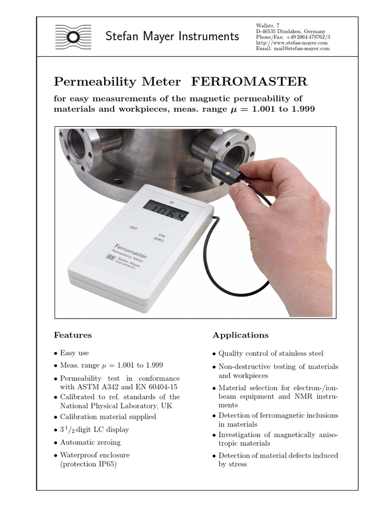 Ferromaster Permeability Meter Overview | PDF