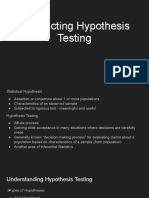 Key Concepts of Tests of Hypotheses On The Population Mean and Population Proportion