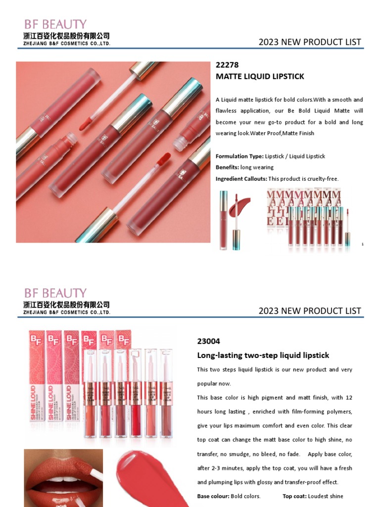Lipstick catalog PDF