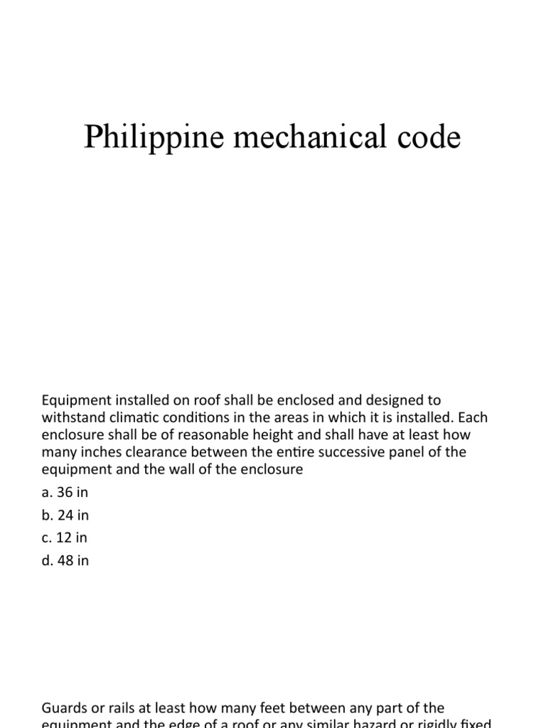 Philippine Mechanical Code PDF Boiler Fire Sprinkler System