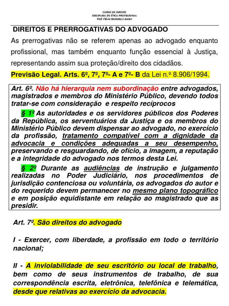 Aula 7 - Dtos e Prerrogativas | PDF