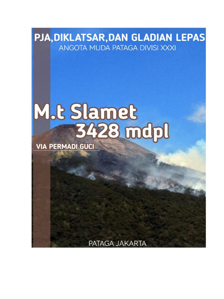 Pendakian Gunung Slamet via Permadi Guci | PDF