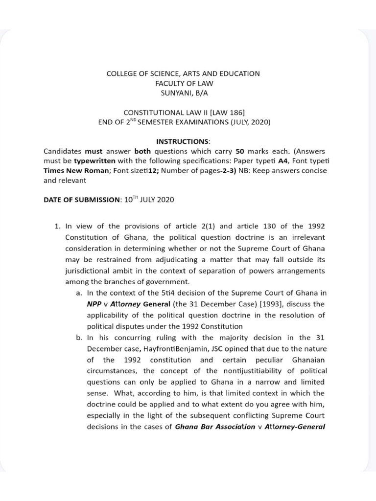 Political Question PDF