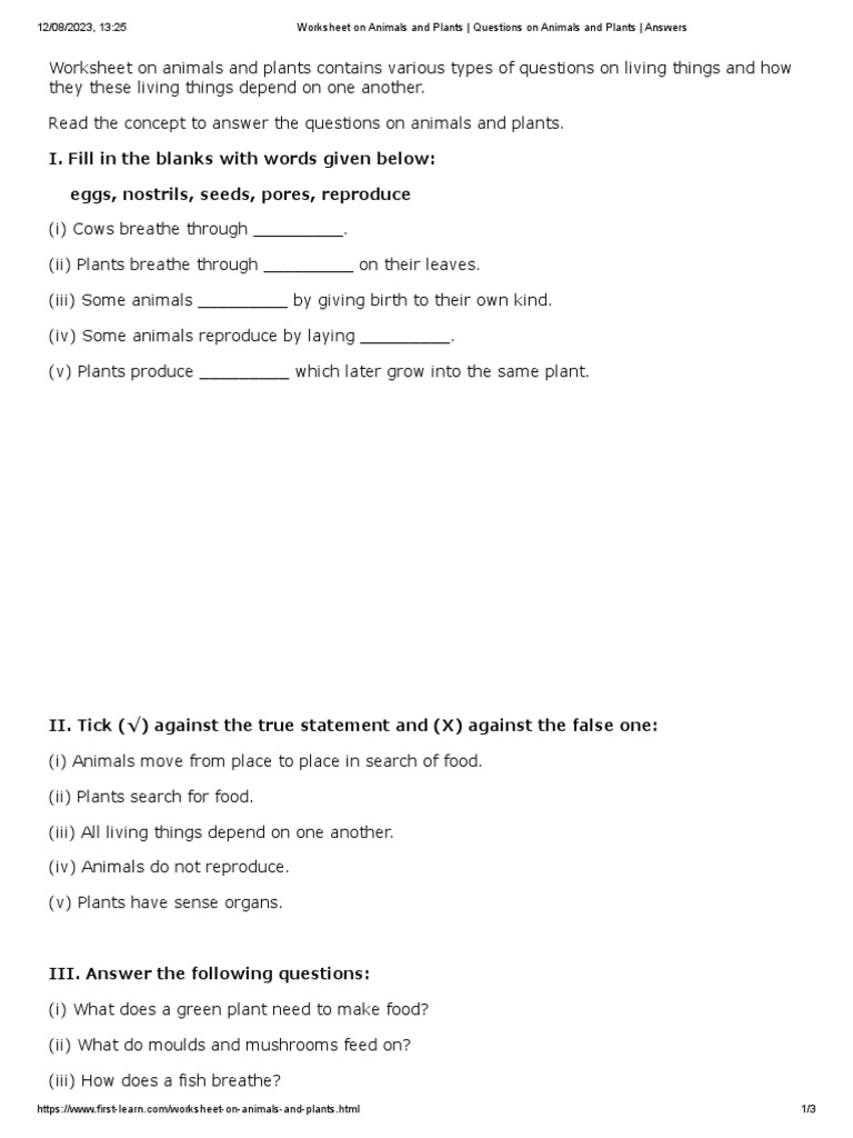 NUTRITION IN PLANTS AND ANIMALS QUESTIONS AND ANSWERS PDF visual data 6