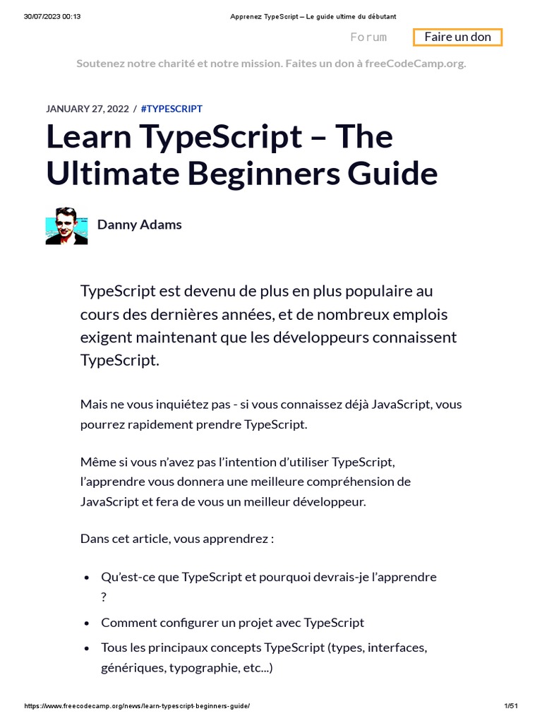 Guide Débutant sur TypeScript | PDF | JavaScript | Logiciel multiplateforme