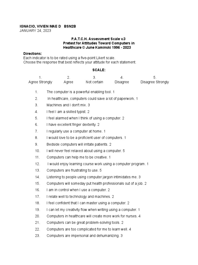Nursing Informatics Competency Assessment | PDF