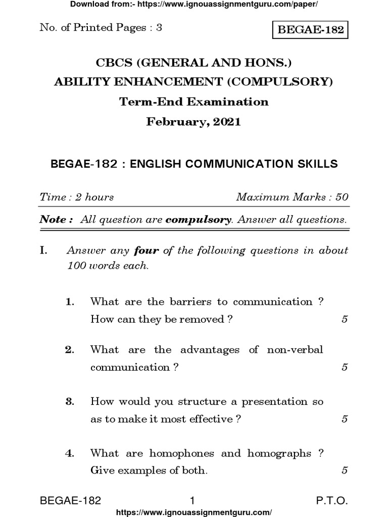 English Communication Exam Guide | PDF | Career & Growth | Social Science