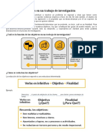 Redacción de objetivos en un trabajo de investigación