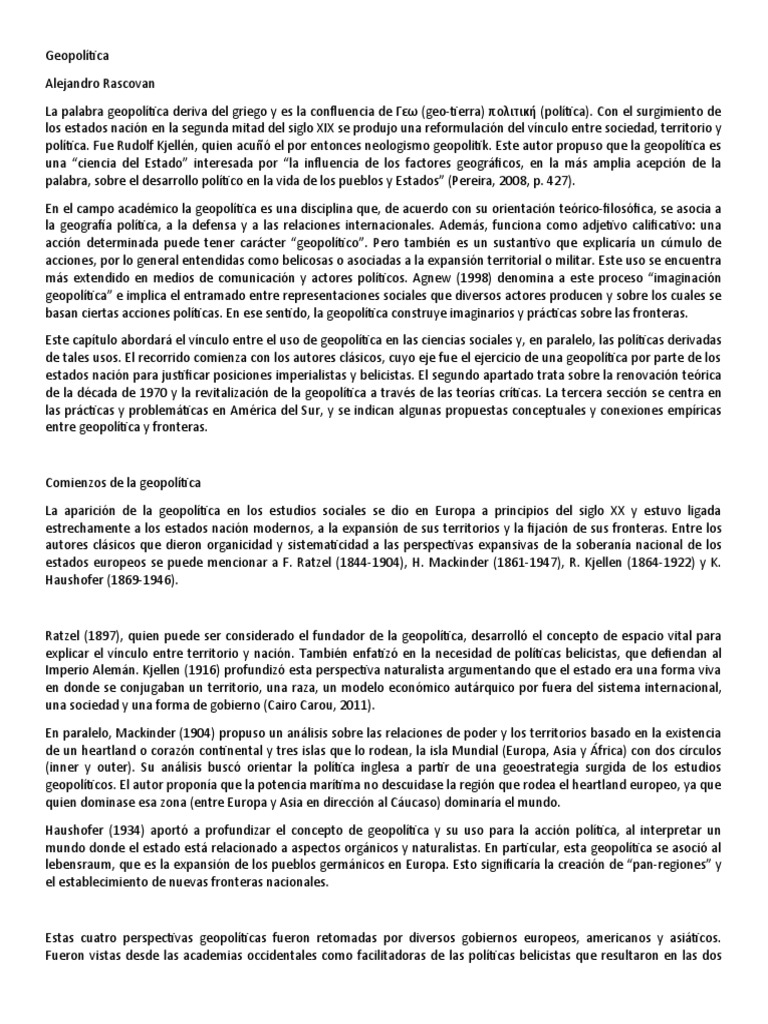 Geopolítica | PDF | Política | Ciencias sociales