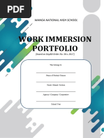 Work Immersion Portfolio Based On Deped | PDF | Curriculum | Schools