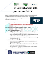 Important Current Affairs 29th August 2017 With PDF