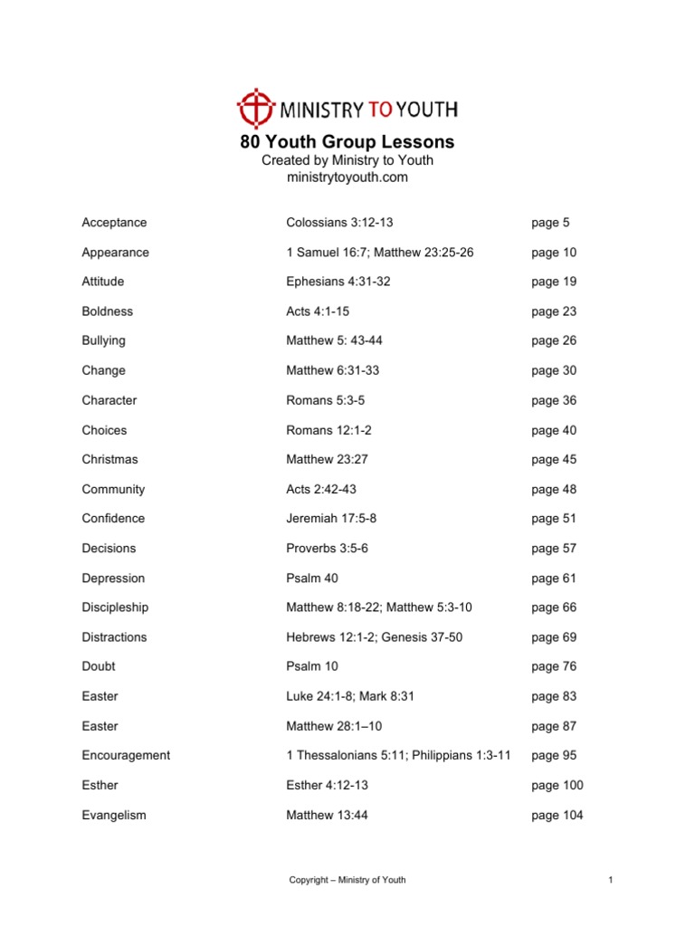 80 Youth Group Lessons MTY PDF