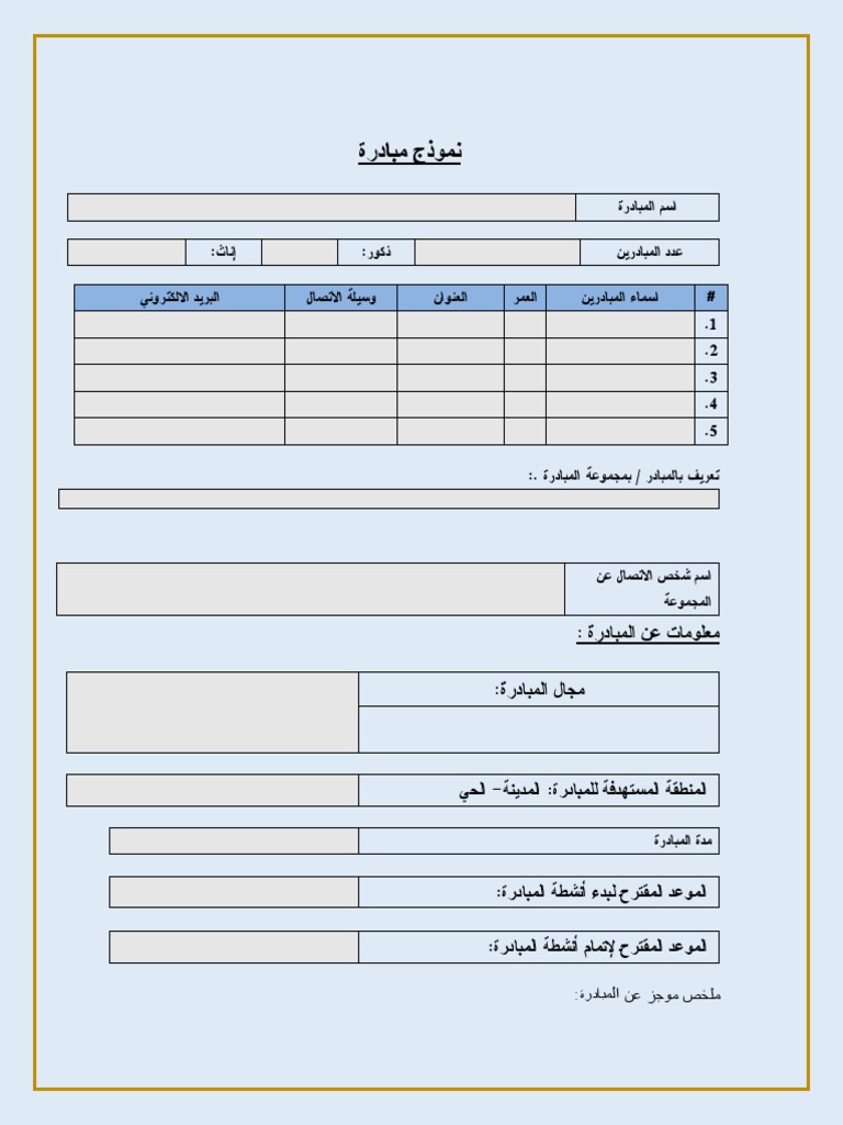 Blank Initiative Form2 | PDF