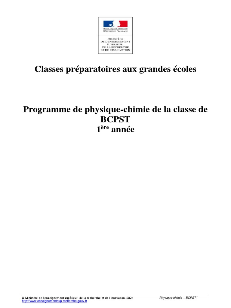Programme BCPST1 en Physique-Chimie | PDF | Chimie | Titrage