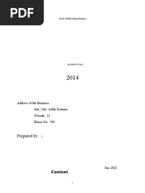 Business Plan Sample