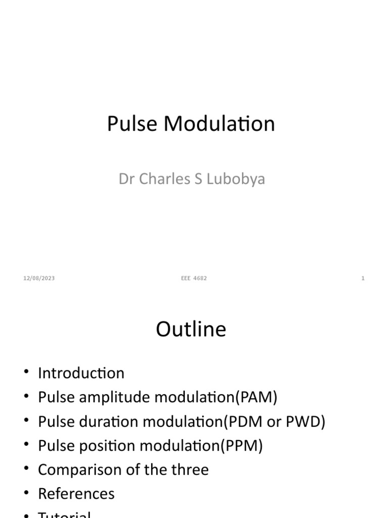 Understanding Pulse Modulation Techniques | PDF