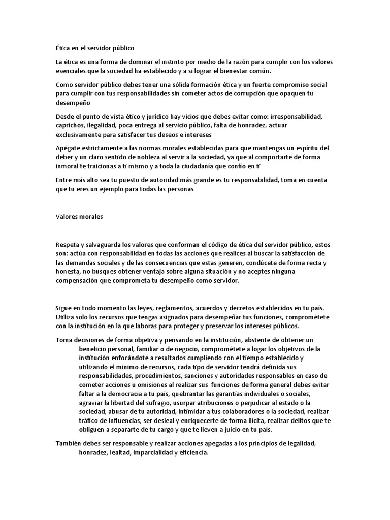 ética En El Servidor Público Pdf Sociedad Institución