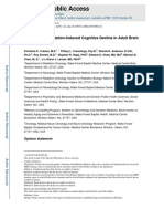 Treatment of Radiation-Induced Cognitive Decline 