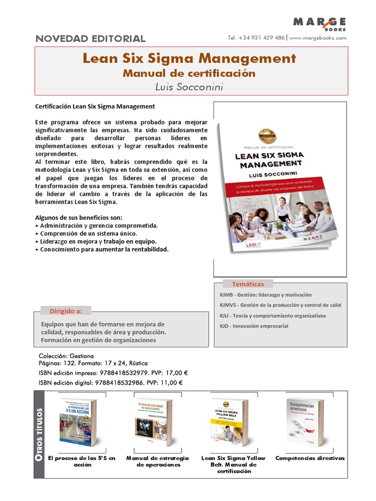 Certificación Lean Six Sigma Management | PDF