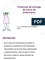 Protocolo de Entrega de Turno de enfermería.L.E.Guadalupe M