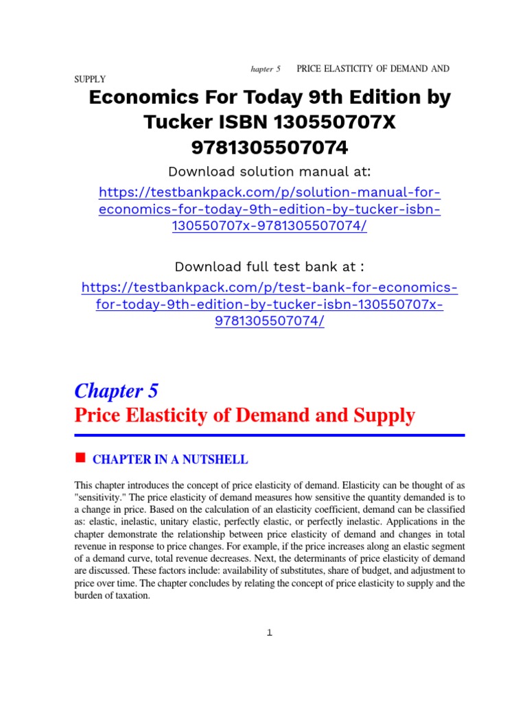 Economics For Today 9th Edition Tucker Solutions Manual Download | PDF