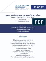 Servicio Público de Adoración - MARZO 19 2022