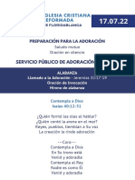 Servicio Público de Adoración - JULIO 17 2022