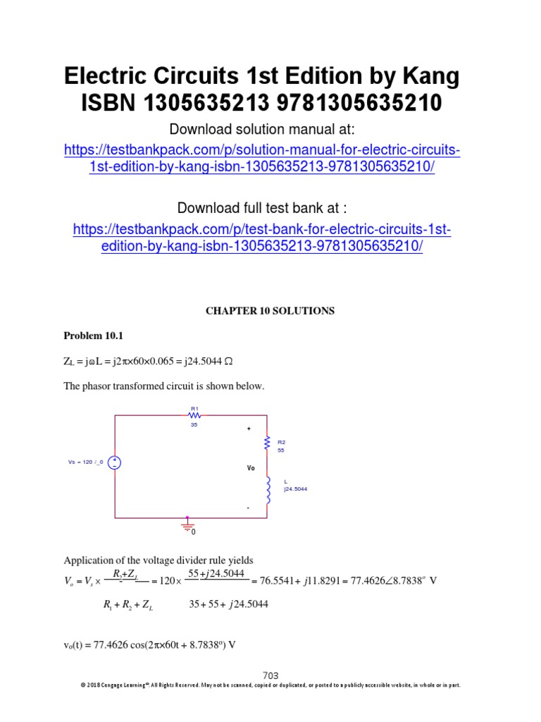 Electric Circuits 1st Edition Kang Solutions Manual Download PDF