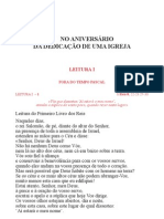 Leccionario Santoral No Aniversario Da Dedicacao de Uma Igreja