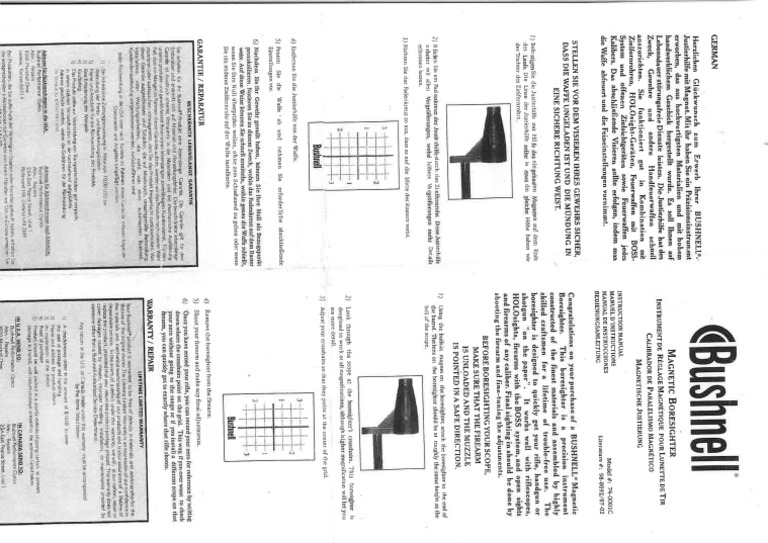 Bushnell Magnetic Boresighter 30663 User Manual | PDF