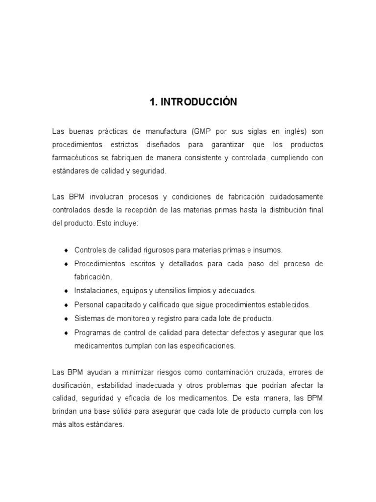 Importancia de las BPM en la industria | PDF