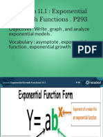 Exponential Growth Functions 11.1