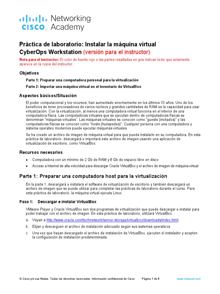 CyberOps Workstation VM Installation Guide | PDF