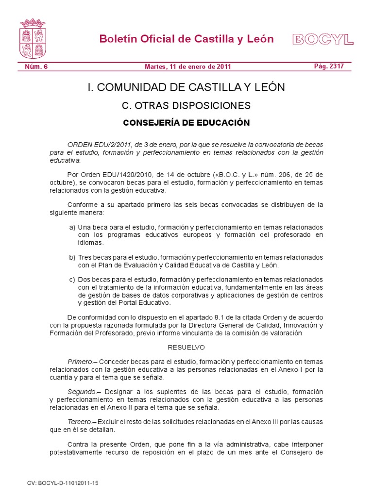 BOCYL D Becas | PDF