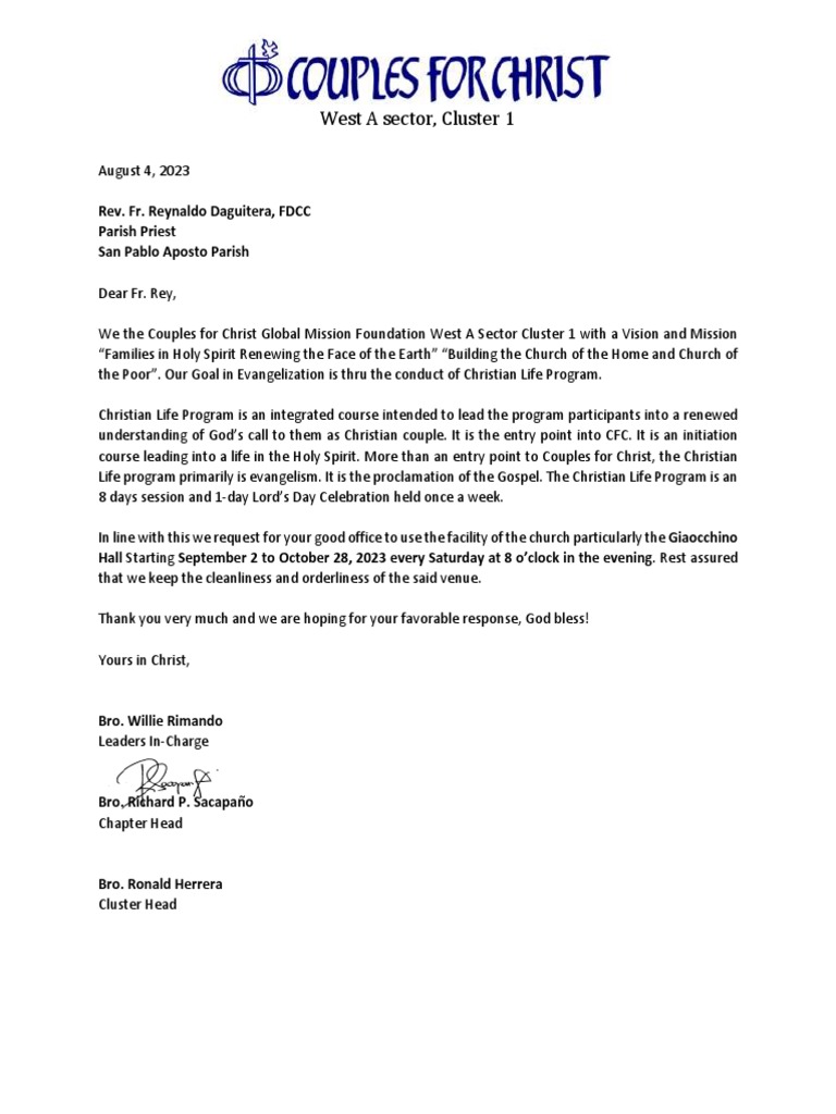 Letter For The CLP Venue PDF