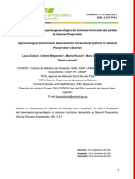 Evaluación Del Desempeño Agroecológico de Sistemas Hortícolas Del Partido de General PUeyrredon