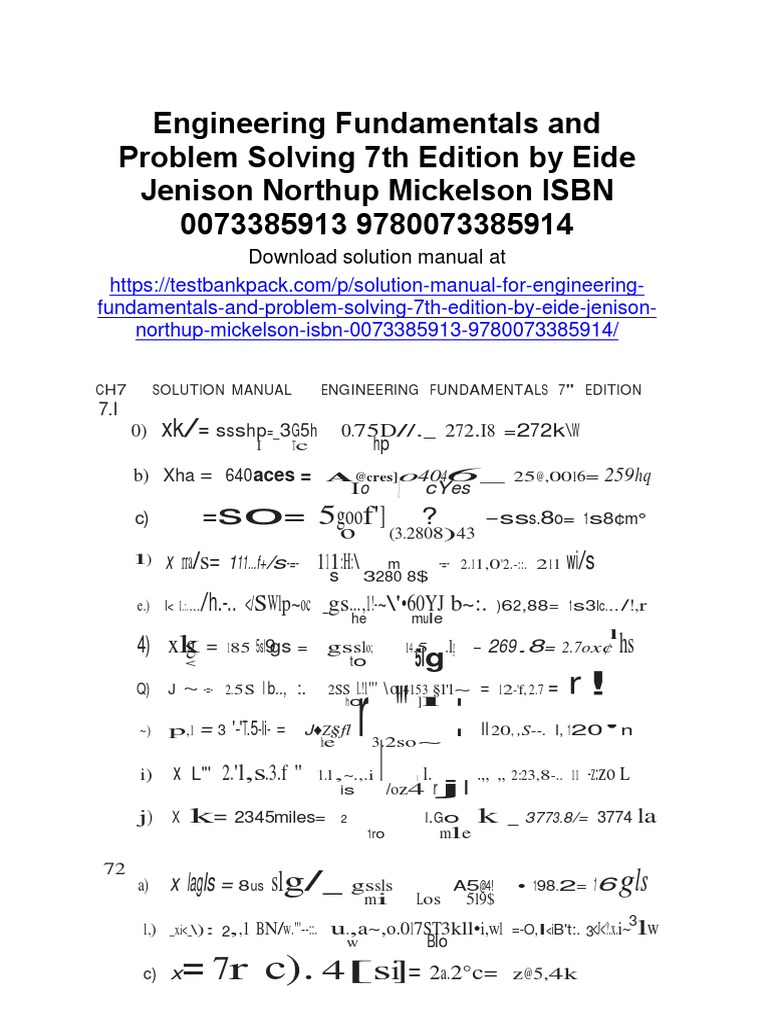 Engineering Fundamentals and Problem Solving 7th Edition Eide Solutions ...