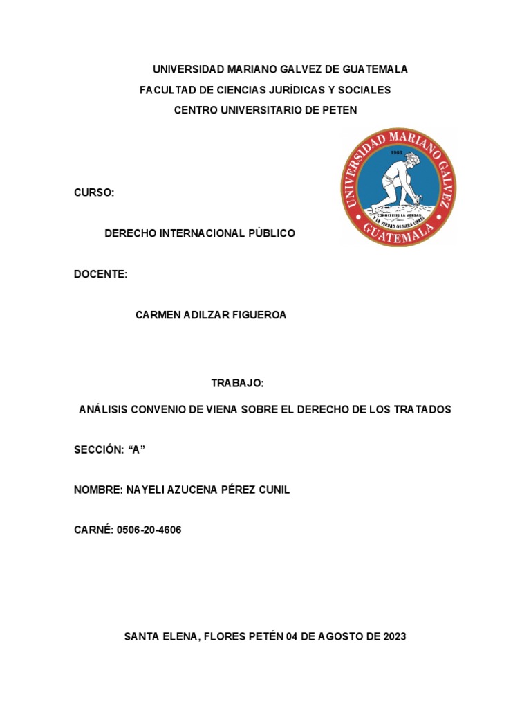 Análisis Del Convenio de Viena PDF