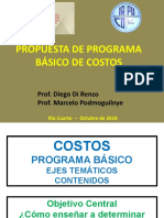 Presentación Propuesta Del Programa Básico de Costos. Di Renzo. Podmoguilnye