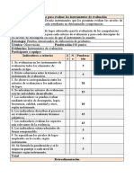 Lista de Cotejo para Evaluar Los Instrumentos de Evaluación