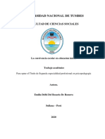 La Convivencia Escolar en Educacion Inicial - Trabajo Academico-2020