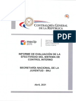 Informe de Evaluacin de La Efectividad Del Sistema de Control Interno Secretaria Nacional de La Juventud