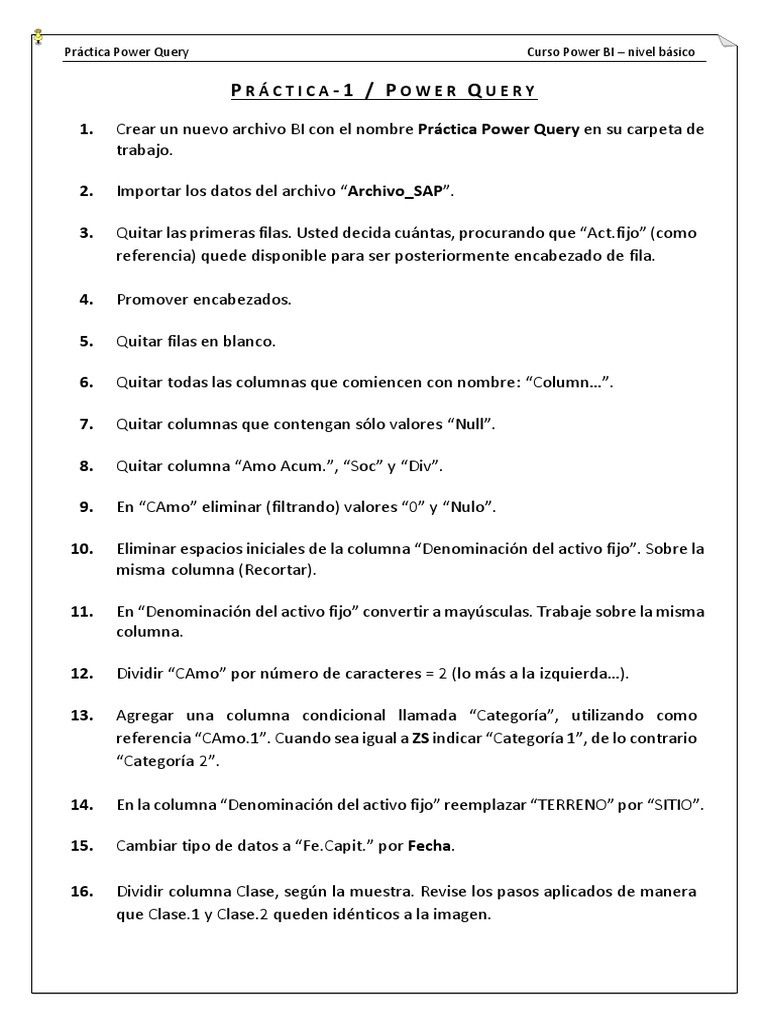 Práctica 1 Power Query | PDF