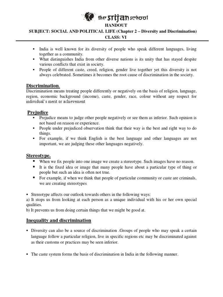 Class 6 SPL CH 2 Handouts PDF