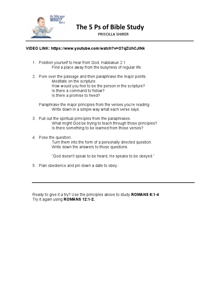 5 Ps of Bible Study by Priscilla Shirer | PDF | Career & Growth | Self ...
