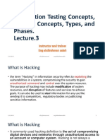 Penetration Testing Concepts, Hacking Concepts, Types, and Phases. ch.2
