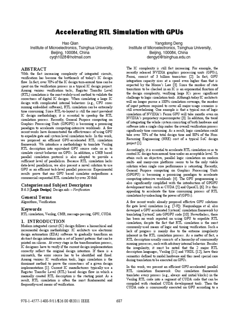 GPU-Accelerated RTL Simulation Framework | PDF | Art | Computers